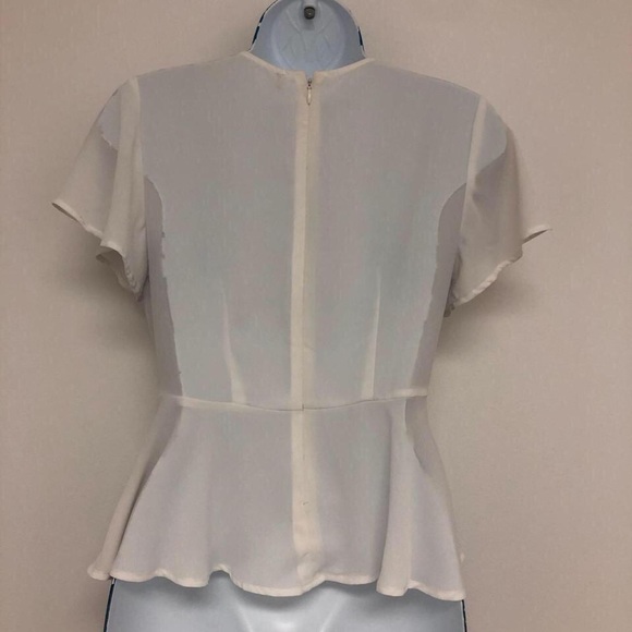 4/$25 Scrunch bow peplum blouse - Picture 4 of 4